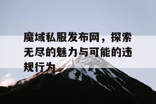 魔域私服发布网，探索无尽的魅力与可能的违规行为