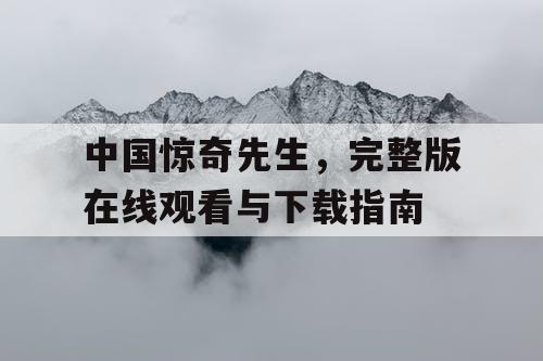 中国惊奇先生，完整版在线观看与下载指南