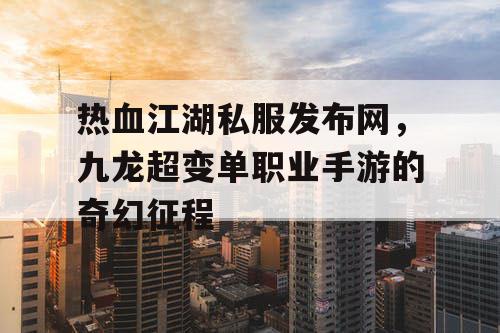 热血江湖私服发布网，九龙超变单职业手游的奇幻征程