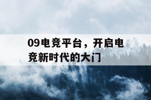 09电竞平台,开启电竞新时代的大门 09电竞平台,开启电竞新时代的大门