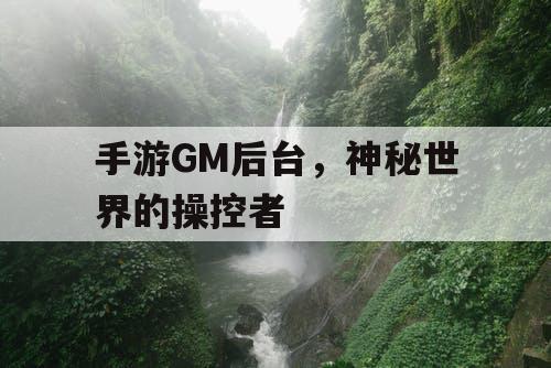 手游GM后台，神秘世界的操控者