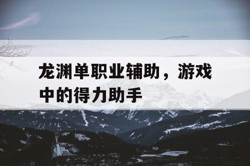 龙渊单职业辅助，游戏中的得力助手