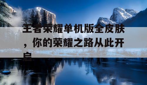 王者荣耀单机版全皮肤，你的荣耀之路从此开启