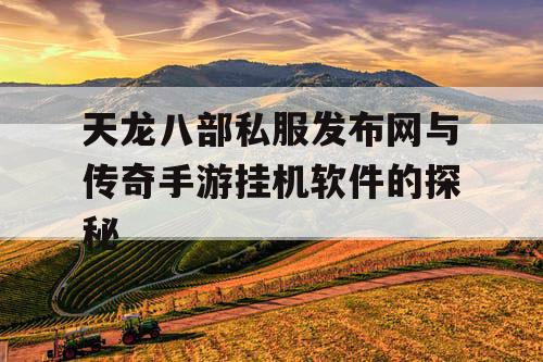 天龙八部私服发布网与传奇手游挂机软件的探秘