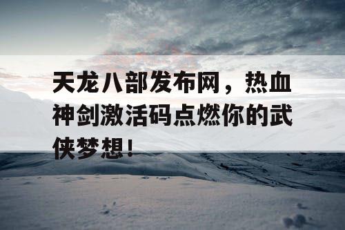 天龙八部发布网，热血神剑激活码点燃你的武侠梦想！