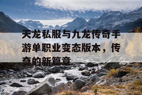 天龙私服与九龙传奇手游单职业变态版本,传奇的新篇章 天龙私服与九龙传奇手游单职业变态版本,传奇的新篇章