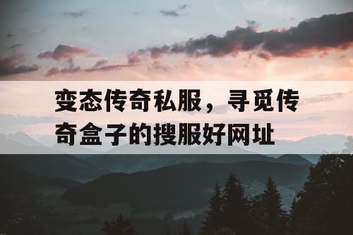 变态传奇私服，寻觅传奇盒子的搜服好网址