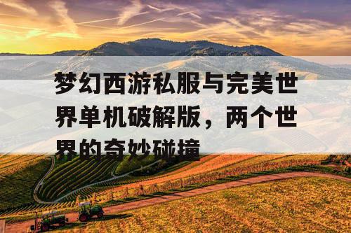 梦幻西游私服与完美世界单机破解版，两个世界的奇妙碰撞