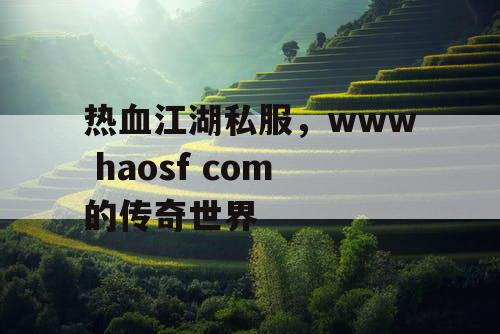 热血江湖私服，www haosf com的传奇世界