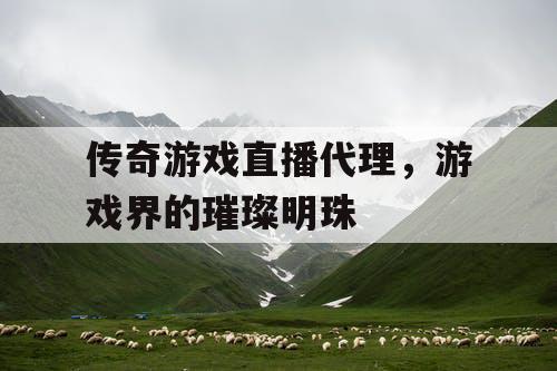 传奇游戏直播代理，游戏界的璀璨明珠