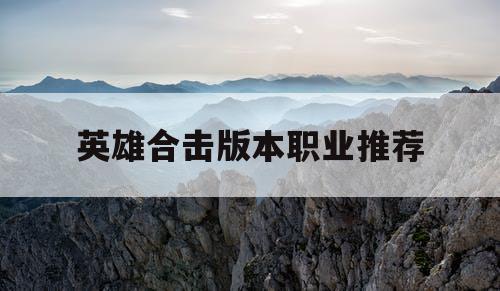 英雄合击版本职业推荐