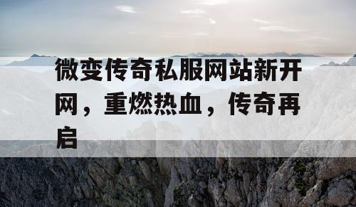 微变传奇私服网站新开网，重燃热血，传奇再启