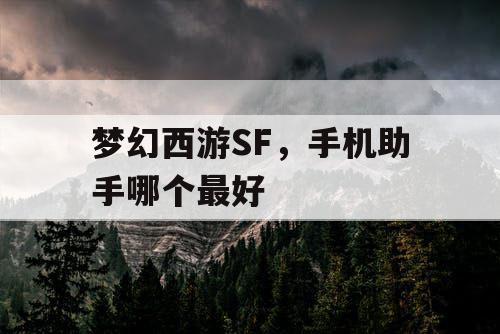 梦幻西游SF，手机助手哪个最好