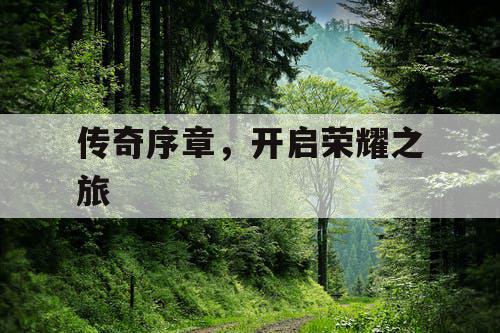 传奇序章,开启荣耀之旅 传奇序章,开启荣耀之旅