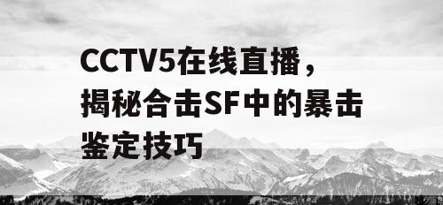 CCTV5在线直播，揭秘合击SF中的暴击鉴定技巧