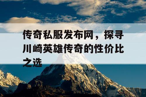 传奇私服发布网，探寻川崎英雄传奇的性价比之选