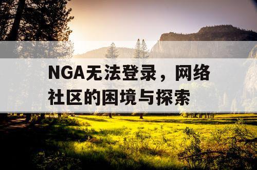 NGA无法登录,网络社区的困境与探索 NGA无法登录,网络社区的困境与探索