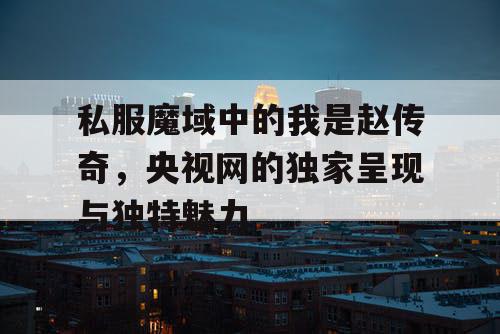 私服魔域中的我是赵传奇，央视网的独家呈现与独特魅力