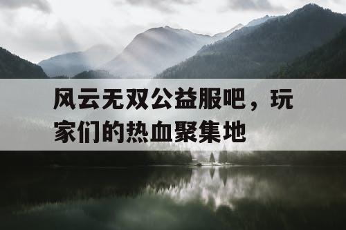 风云无双公益服吧，玩家们的热血聚集地