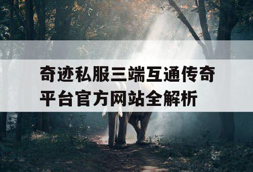 奇迹私服三端互通传奇平台官方网站全解析