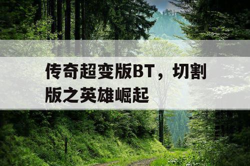 传奇超变版BT，切割版之英雄崛起