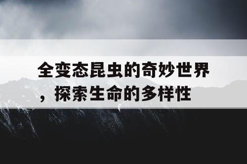 全变态昆虫的奇妙世界，探索生命的多样性