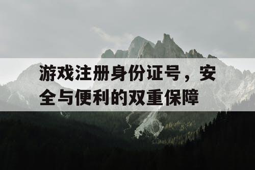 游戏注册身份证号,安全与便利的双重保障 游戏注册身份证号,安全与便利的双重保障