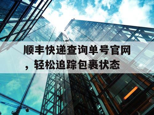 顺丰快递查询单号官网，轻松追踪包裹状态