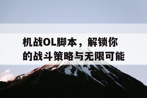 机战OL脚本,解锁你的战斗策略与无限可能 机战OL脚本,解锁你的战斗策略与无限可能