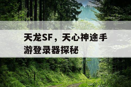 天龙SF，天心神途手游登录器探秘