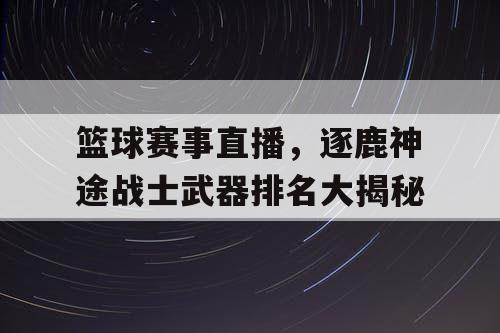 篮球赛事直播，逐鹿神途战士武器排名大揭秘