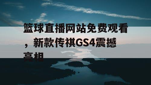 篮球直播网站免费观看，新款传祺GS4震撼亮相