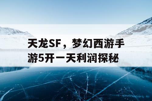 天龙SF，梦幻西游手游5开一天利润探秘