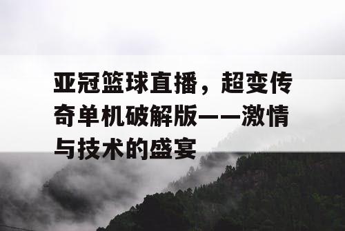 亚冠篮球直播，超变传奇单机破解版——激情与技术的盛宴