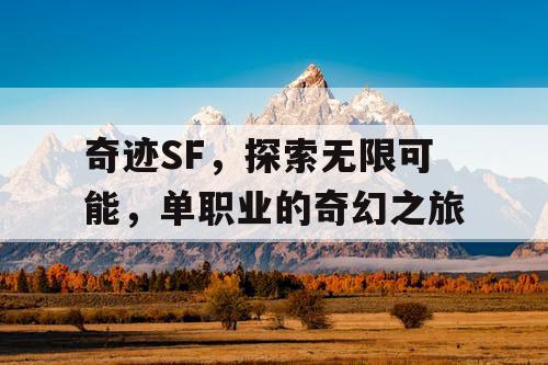 奇迹SF，探索无限可能，单职业的奇幻之旅