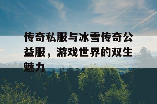 传奇私服与冰雪传奇公益服，游戏世界的双生魅力