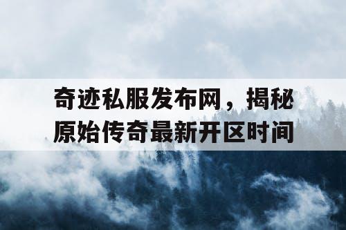 奇迹私服发布网，揭秘原始传奇最新开区时间