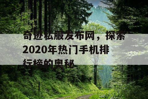 奇迹私服发布网，探索2020年热门手机排行榜的奥秘