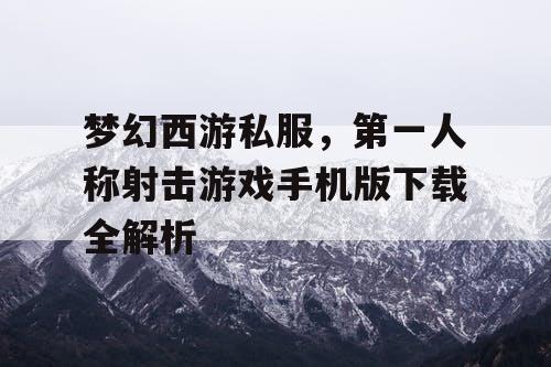 梦幻西游私服，第一人称射击游戏手机版下载全解析