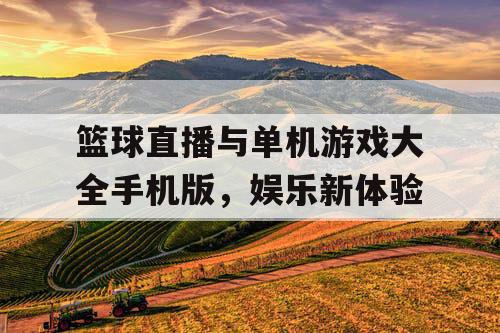 篮球直播与单机游戏大全手机版，娱乐新体验