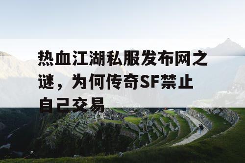 热血江湖私服发布网之谜，为何传奇SF禁止自己交易
