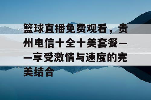 篮球直播免费观看，贵州电信十全十美套餐——享受激情与速度的完美结合