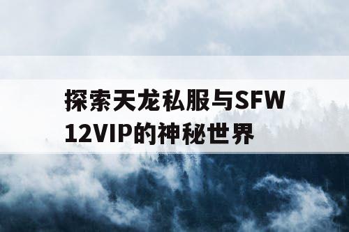 探索天龙私服与SFW12VIP的神秘世界