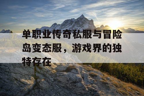 单职业传奇私服与冒险岛变态服，游戏界的独特存在