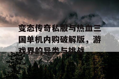 变态传奇私服与热血三国单机内购破解版，游戏界的异类与挑战