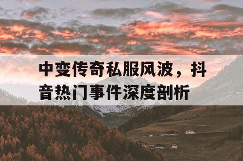 中变传奇私服风波，抖音热门事件深度剖析