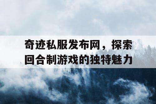 奇迹私服发布网，探索回合制游戏的独特魅力